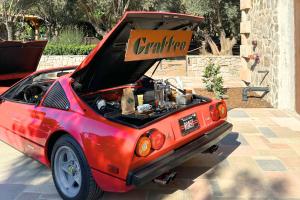 The prize Ferrari with its custom-fitted La Pavoni espresso machine