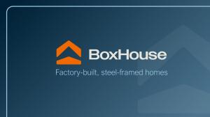 BoxHouse logo: Factory-built, steel-framed homes
