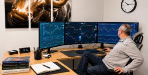 Rick Norris at his Blue Chip Macro trading desk, before redesigning an investment process that required his constant attention.