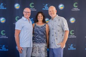 California Ocean Summit Steering Committee leaders gather for kick off event August 22. From Left to Right: CA Assemblymember Gregg Hart, Sea Forward Fund Founder Laura Francis, Cerulean Ventures Co-Founder/Partner Matthew Stotts.