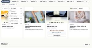 Hannaru certification filter listing product counts for EU CPNP, FDA Registered and GMP Certified