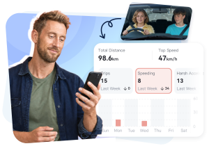 AirDroid Parental Control Driving Safety feature interface showing driving behavior monitoring and real-time road safety insights for families.