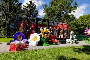 Sprayground sets up shop inside the New York Botanical Garden for a limited time pop-up showcasing a 30-piece collaboration with NYBG