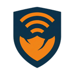 Crisis Connect shield logo with orange wireless signal icon on a dark blue background.