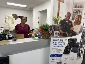 Largo office/reception with the installed ZYBS banner.