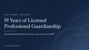 Nevada Guardian Services 19 years of licensed professional guardianship in Nevada milestone graphic