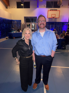 Maxine Moshay, Chief Development Officer of Exceptional Children's Foundation with Jeopardy! Winner and trivia host, Brendan Sargent at ECF's trivia night at the ECF Kayne Eras Center in Culver City