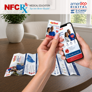 Z-CARD® NFC educational pocket booklet connects printed pharmaceutical patient education to digital content and measurable engagement with a smartphone tap.