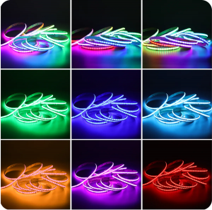 SignliteLED Addressable RGBIC COB LED Strip Showing Dynamic Color Effects