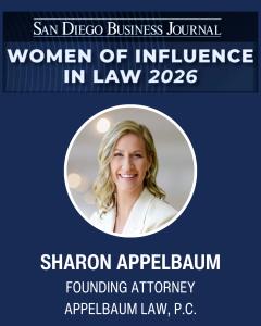 Sharon Appelbaum Named 2026 San Diego Business Journal Woman of Influence in Law