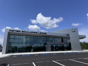 Exterior of the new Peter Boulware Lexus dealership in Tallahassee, Florida, featuring the Lexus showroom and dealership signage.