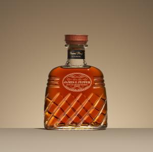 The Modern James E Pepper Decanter manufacturered and decorated by Saverglass