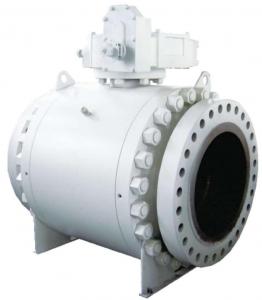 Large Ball Valve With Manual Gear Operator For Field Position Adjustment