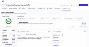 AI-moderated CATI interface at Terapage before launch of the Campaign