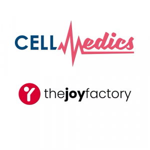 The Joy Factory logo co-exhibiting with Cell Medics at the Oil Sands Expo in Alberta