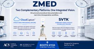 ZMED CloudCapture and Surgeon’s Video Toolkit at ACS Clinical Congress 2026, Booth #1134.