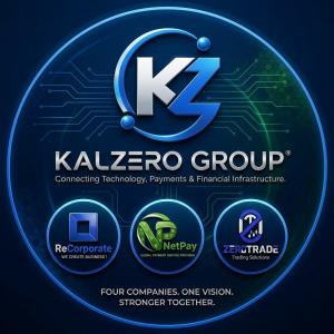 KALZERO logo representing its technology ecosystem, including ZeroTrade brokerage infrastructure and NetPay247 payment and card issuing solutions.