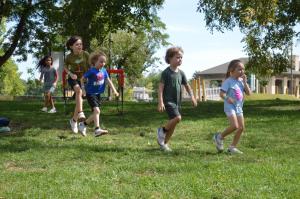Kids putting their worldie multisport shoes to the test in a fun agility games