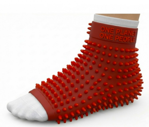 "MassageMate24 wearable foot massage device with 360-degree therapeutic nubs."