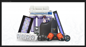 Collage of Aperture Pet & Life's manufactured aquatics products including top products from EcoTech Marine, AquaIllumination, Neptune Systems, Bulk Reef Supply and more