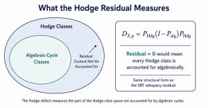Nested Hodge and algebraic-cycle spaces with the unexplained residual shaded.