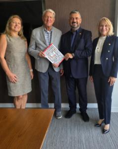 L.R. Kinga Hydras, Kevin Kampschroer, Dr. Konstantine (Kostas) Mastorakis and Daisy Gallagher meet in the Washington, D.C. office to discuss healthy and high-performance building potential projects ahead of WGES Global Athens 2026