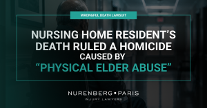 Nursing home resident's death ruled a homicide.