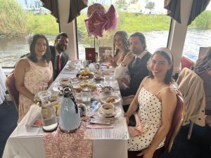 Birthday Celebration Guests Aboard the Barbara-Lee Rivership in Sanford Florida for Jane Austen's Sense and Sensibility Themed High Tea