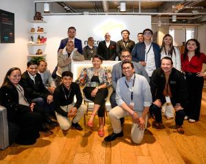 Haidee Enriquez together with the MicroSourcing Team in Bogota, Colombia
