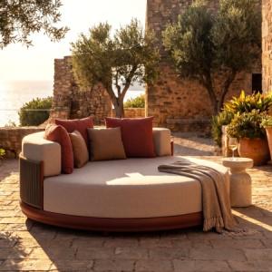 Luxury Vita Corner Collection Round Outdoor Daybed