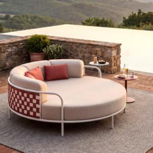 Nex Collection Aluminum Weave Round Outdoor Daybed 1