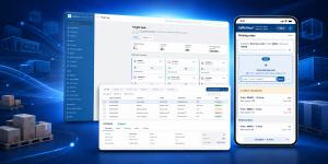 Tall Emu sales and operations software showing Freight Hub, inventory, order management and warehouse scanning across desktop and mobile screens.