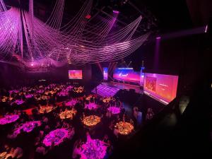 Social Walls shining at an event