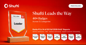 Shufti wins G2 40+ Badges