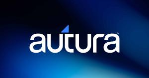 Autura logo on a colorful gradient background.