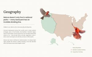 The Rocky Mountains divide patterns of backyard bird sightings.