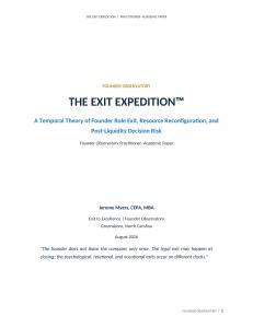 Cover of The Exit Expedition working paper by Jerome Myers.