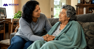 Family caregiver supporting an older adult at home as part of Georgia home care services