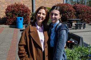 photo of award winning actors Susannah May and Sophie Bullock on the set of Ma Prison