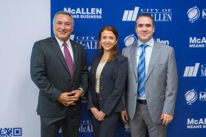 McAllen Mayor, Javier Villalobos, with Blanca Guerra and Fernando Medellín, founders of Ticketopolis