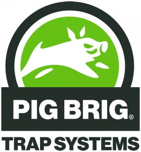The full color pig brig logo which is an illustration of a feral hog in a brig