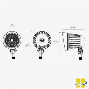 BULI LED Mini Flood Light (Dimensions)