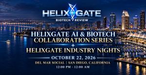 Helixgate Biotech Review event announcement for the Helixgate AI & Biotech Collaboration Series and Helixgate Industry Nights in San Diego on October 22nd, 2026.