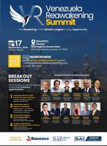 Venezuela Reawakening Summit 2026 in Houston featuring oil and gas industry leaders, energy experts and investors discussing Venezuela’s energy reopening and investment opportunities.