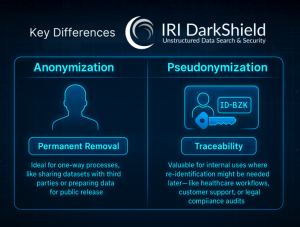 PII anonymization and pseudonymization in IRI DarkShield