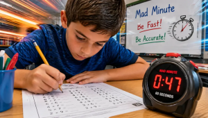 Mad Minute Multiplication Game from Rudolph Academy for multiplication fluency practice