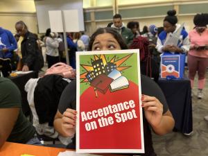 Student receives college acceptance on-the-spot at NCRF College Expo
