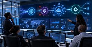 Enterprise operations center integrating AI cybersecurity cloud observability and service management