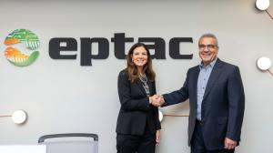 New Hampshire Governor Kelly Ayotte with EPTAC President and CEO Burak Gokmen at EPTAC’s Salem, N.H. headquarters on Aug. 31, 2026. Photo courtesy of EPTAC.