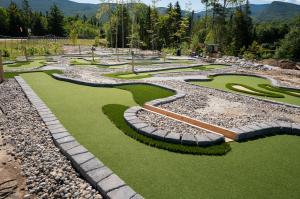 AGS mini golf holes at the Waterville Valley Ski Resort feature various turf and faux sand bunkers
